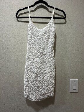 Vintage White Shirred Monaco Mini BodyCon
